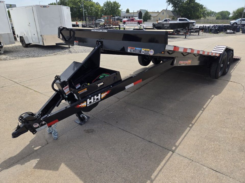 New 2026 H&H Trailers 82x24 Electric Tilt Speed Loader Car Hauler 14K Equipment Trailer