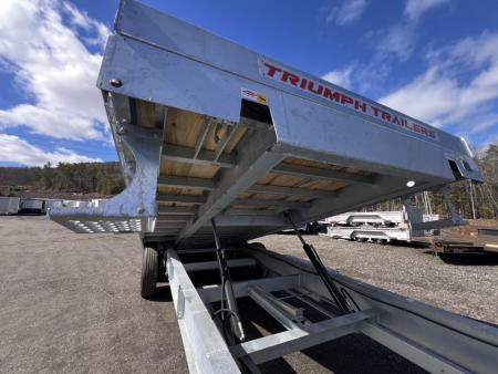 New 2026 Triumph galvanized 102x24 full power tilt deckover/12'' I-Beam/ Hydro Jacks & spare tire- 20k GVW