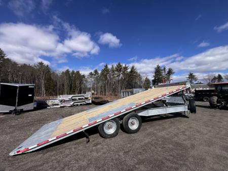 New 2026 Triumph galvanized 102x24 full power tilt deckover/12'' I-Beam/ Hydro Jacks & spare tire- 20k GVW