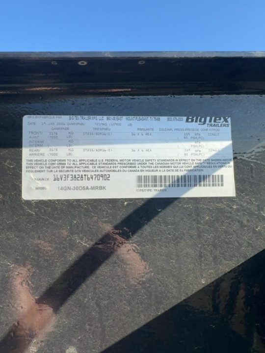 New 2027 Big Tex Trailers 14GN-30D5A Flatbed Trailer