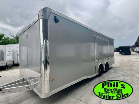 New 2026 E-Z Hauler 24' ALL ALUMINUM CAR HAULER LARGE ESCAPE DOOR FINISHED OUT Car / Racing Trailer