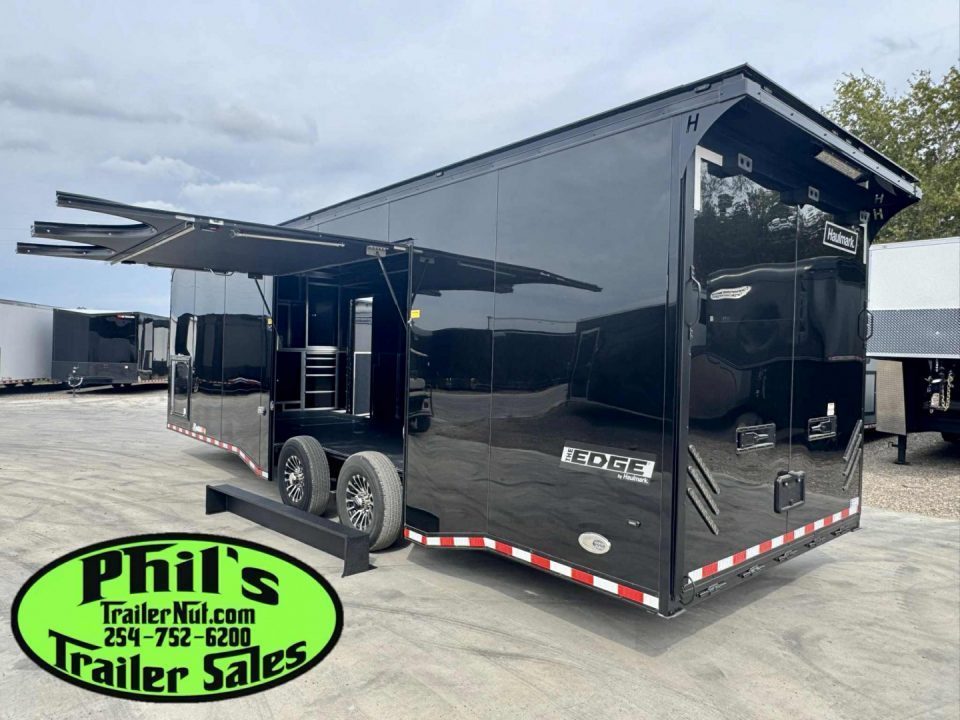 New Haulmark EDGE PRO 85X28 RACE TRAILER FULL ESCAPE DOOR - ELECTRIC AWNING - AC - WINCH - ELECTRIC JACK & MORE!!!Car / Racing Trailer
