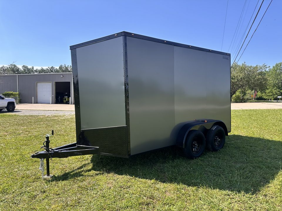 New 2026 Luxe 7X12 Enclosed Trailer - 3500LB Tandem Axle -7'ft Interior-Charcoal Poly-Blackout