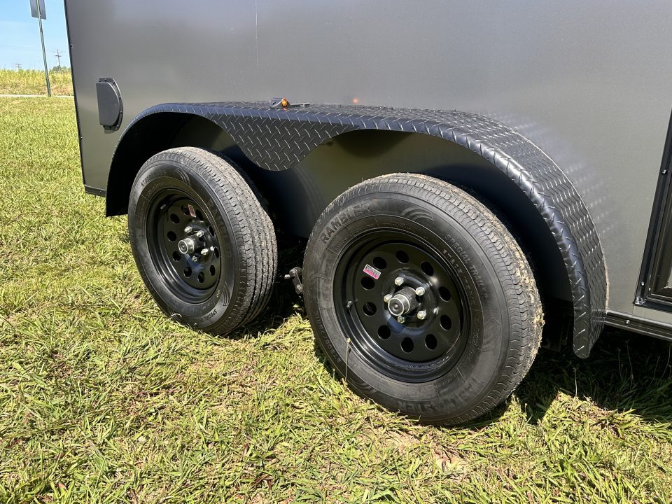 New 2026 Luxe 7X12 Enclosed Trailer - 3500LB Tandem Axle -7'ft Interior-Charcoal Poly-Blackout