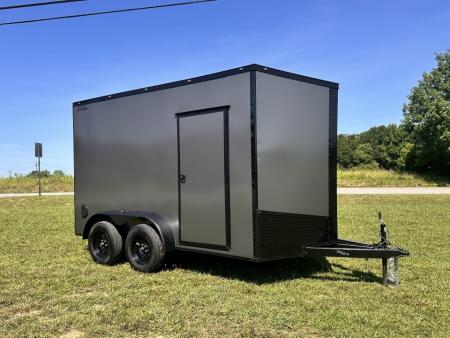 New 2026 Luxe 7X12 Enclosed Trailer - 3500LB Tandem Axle -7'ft Interior-Charcoal Poly-Blackout