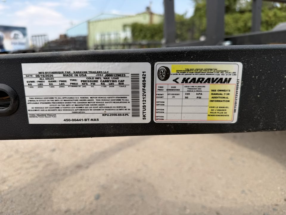 New 2027 Karavan 5-8 Ramp Gate Utility W/ Fold Down Sides 3K GVWR