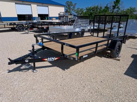 New 2026 H&H Trailers 76 x 12 Rail Side Utility Trailer with 3K Idler