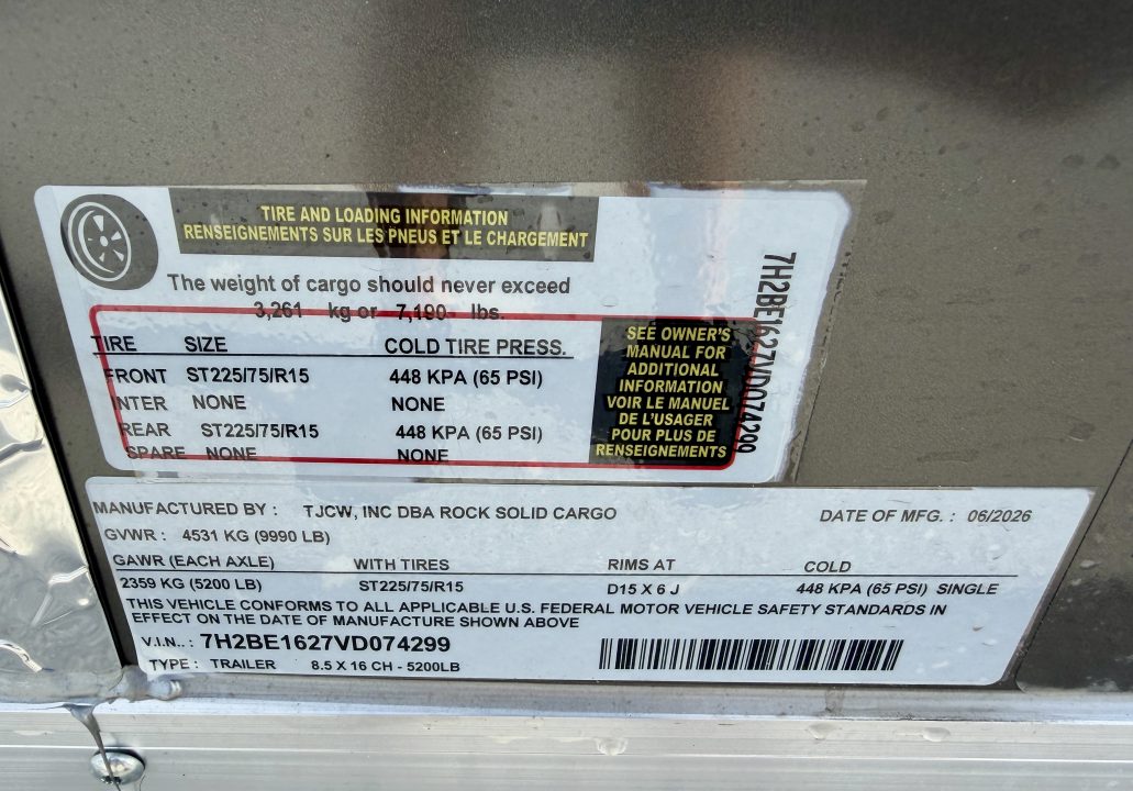 New 2027 Rock Solid Cargo 8.5x16 10K Cargo/Enclosed Trailer