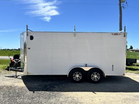 New 2026 H&H Trailers 7X16 6' 6" INTERIOR BARN DOORS LADDER RACK CONTRACTOR 9.9K GVWR Cargo / Enclosed Trailer