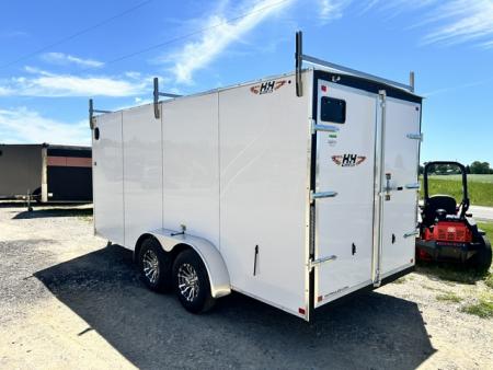 New 2026 H&H Trailers 7X16 6' 6" INTERIOR BARN DOORS LADDER RACK CONTRACTOR 9.9K GVWR Cargo / Enclosed Trailer