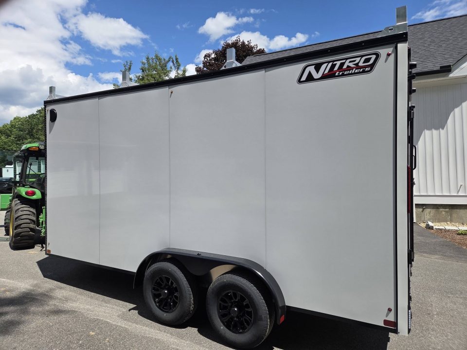 New 2026 Nitro 7.5x16 Contractor trailer white with rear ramp & 5200lb axles Contractor