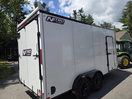 New 2026 Nitro 7.5x16 Contractor trailer white with rear ramp & 5200lb axles Contractor