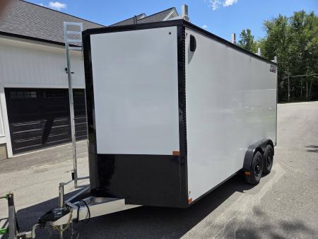 New 2026 Nitro 7.5x16 Contractor trailer white with rear ramp & 5200lb axles Contractor