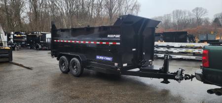 New 7 x 14 Sure-Trac HD Telescopic 4ft High Sides Dump Trailer 14k w/ Hydraulic Jack