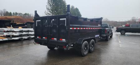 New 7 x 14 Sure-Trac HD Telescopic 4ft High Sides Dump Trailer 14k w/ Hydraulic Jack