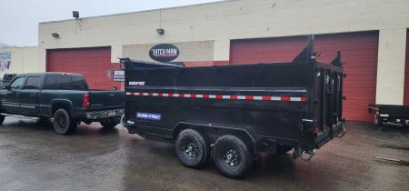New 7 x 14 Sure-Trac HD Telescopic 4ft High Sides Dump Trailer 14k w/ Hydraulic Jack