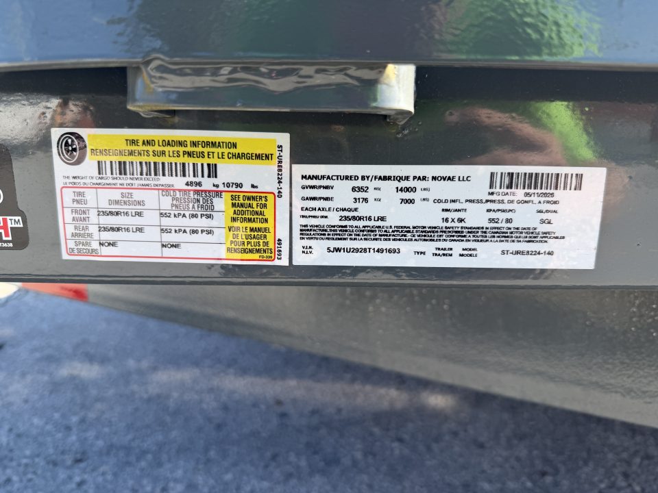 New 2026 Sure-Trac 7x24(21+3) 14K Universal Ramp Equipment Trailer