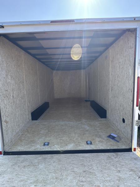 New 2026 Pace American 8.5 X 20 Outback DLX Flat Top V-Nose Car Hauler 10K (White)