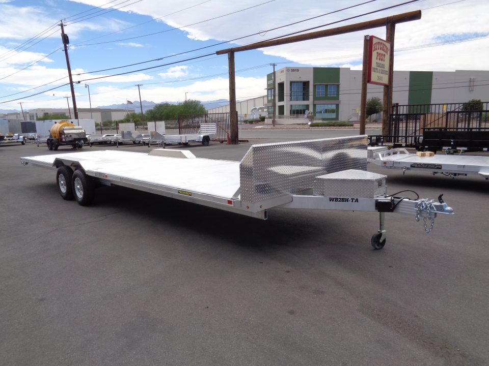 New 2027 Aluma * WB28H-TA-EL-DOF * 28Ft Wide Body Tandem Axle Drive-Over-Fender Car Hauler