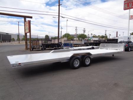 New 2027 Aluma * WB28H-TA-EL-DOF * 28Ft Wide Body Tandem Axle Drive-Over-Fender Car Hauler