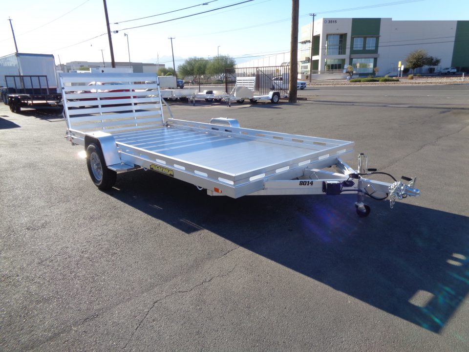 New 2027 Aluma * 8014S-TG * 14Ft Single Axle 4.2K Utility Trailer w/ Ramp Gate