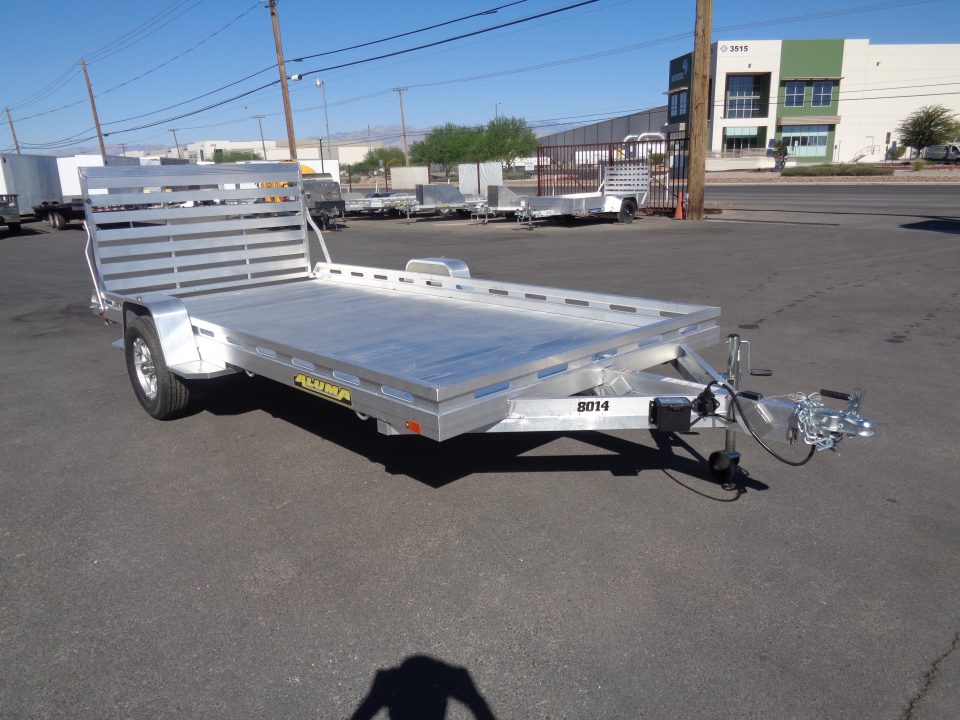 New 2027 Aluma * 8014S-TG * 14Ft Single Axle 4.2K Utility Trailer w/ Ramp Gate