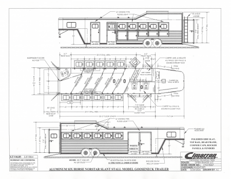 New 2027 Cimarron Trailers 6 Horse Norstar Slant Horse Trailer