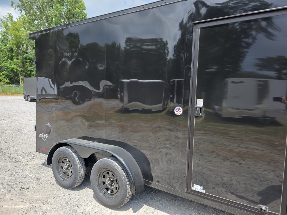 New 2026 Look Trailers 7X14 7' INSIDE RAMP DOOR 80" REAR OPENING 7 X 14 BLACKOUT SCREWLESS Cargo / Enclosed Trailer