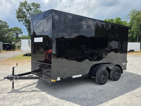 New 2026 Look Trailers 7X14 7' INSIDE RAMP DOOR 80" REAR OPENING 7 X 14 BLACKOUT SCREWLESS Cargo / Enclosed Trailer