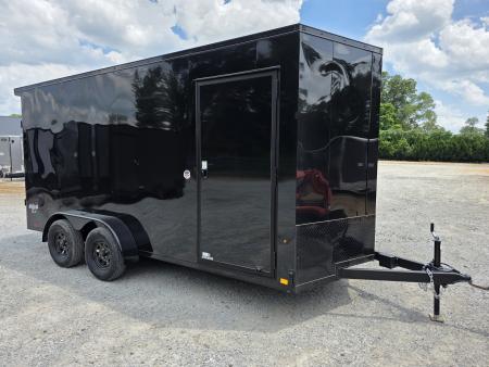 New 2026 Look Trailers 7X16 7' INSIDE RAMP DOOR 80  REAR OPENING 7 X 16 BLACKOUT SCREWLESS Cargo / Enclosed Trailer