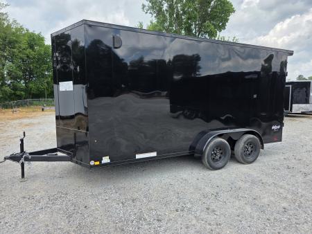 New 2026 Look Trailers 7X16 7' INSIDE RAMP DOOR 80" REAR OPENING 7 X 16 BLACKOUT SCREWLESS Cargo / Enclosed Trailer