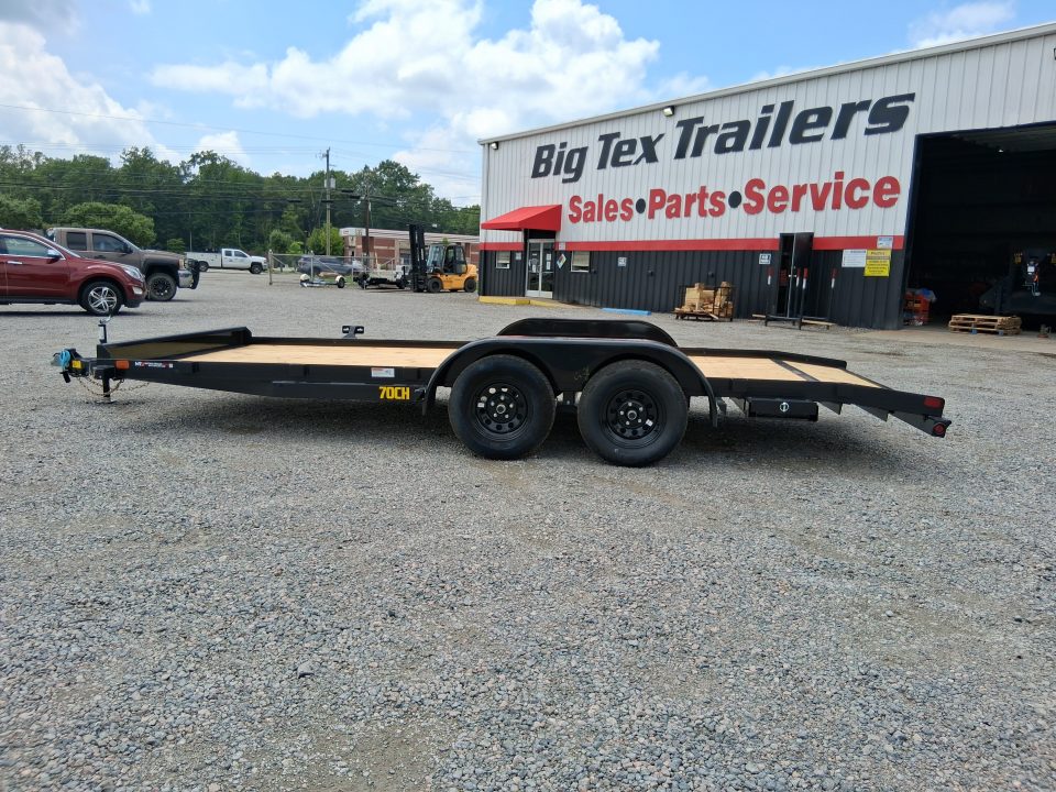 New 2027 Big Tex Trailers 18' 70CH 7K Car Trailer w/Dovetail & Slide in Ramps Car / Racing Trailer