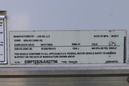 Used 2018 8.5X20 CARGO TRAILER