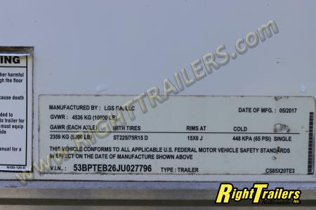Used 2018 8.5X20 CARGO TRAILER