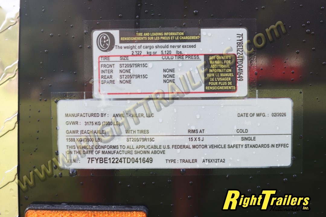 New 2026 6X12 ANVIL Cargo Trailer
