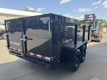 New 2027 BWISE DT714LP-LE-14 7X14 TA Dump Trailer *44'' SIDES *TARP KIT