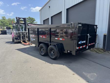 New 2027 BWISE DT714LP-LE-14 7X14 TA Dump Trailer *44'' SIDES *TARP KIT