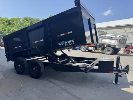 New 2027 BWISE DT714LP-LE-14 7X14 TA Dump Trailer *44'' SIDES *TARP KIT