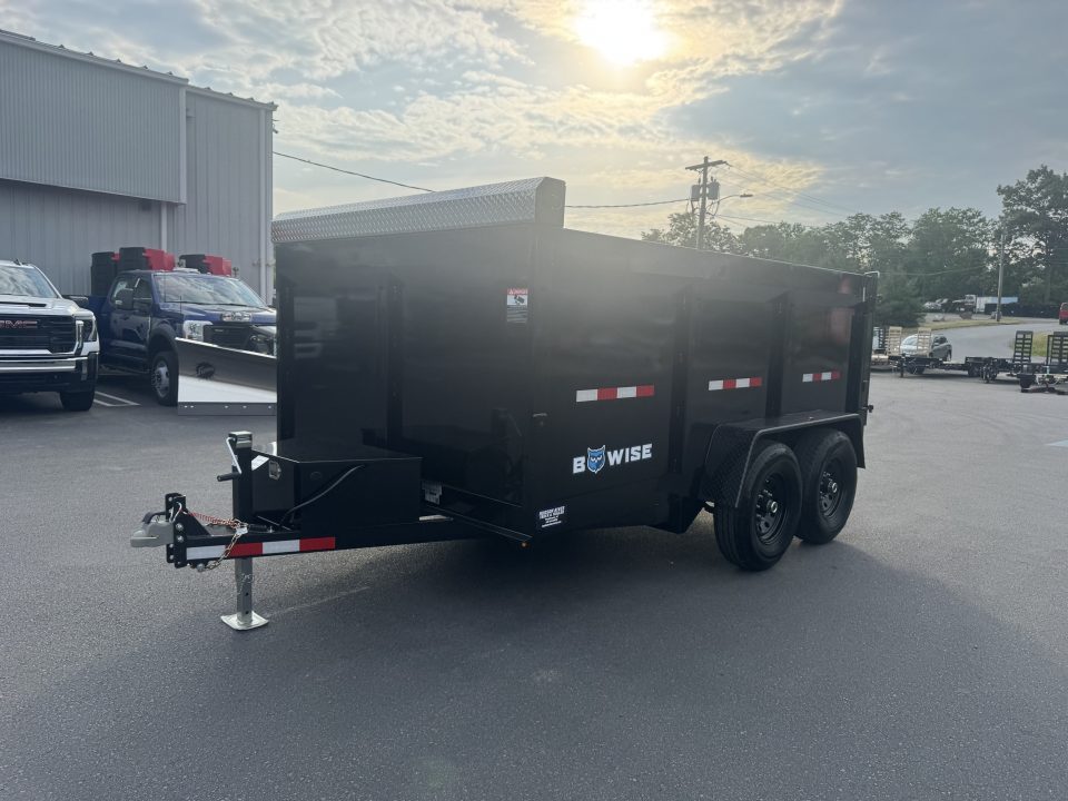 New 2027 BWISE DT712LP-LE-12 7X12 TA Dump Trailer *44' SIDES *TARP KIT