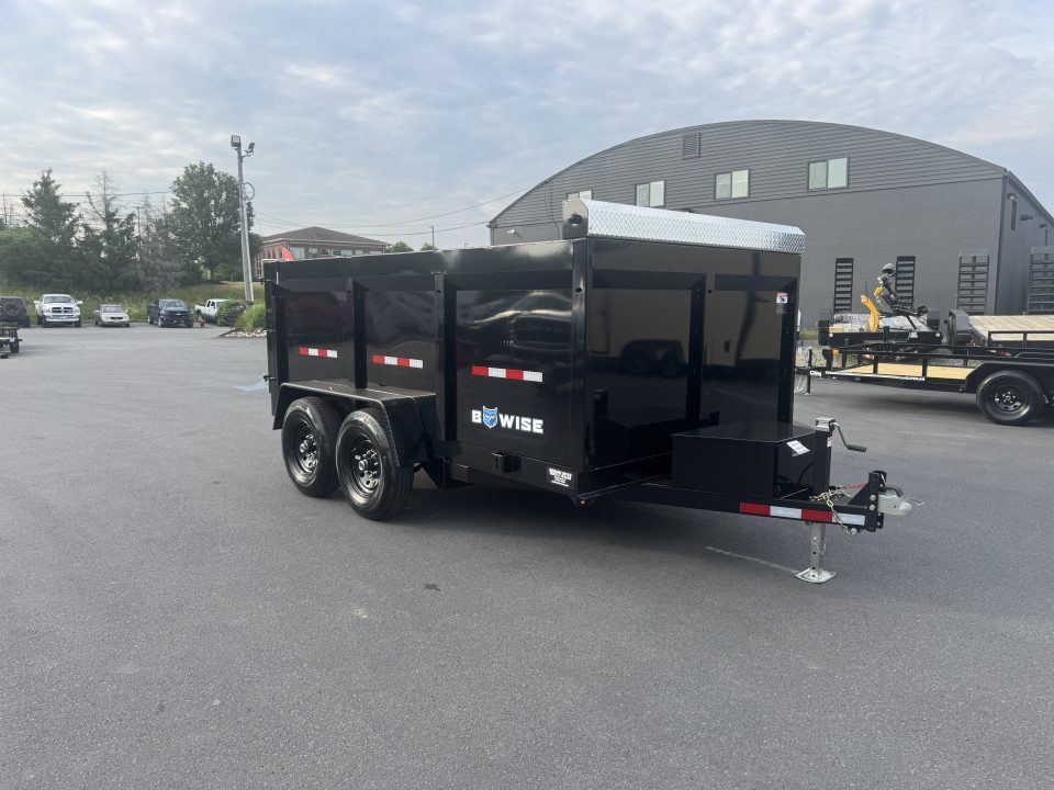 New 2027 BWISE DT712LP-LE-12 7X12 TA Dump Trailer *44' SIDES *TARP KIT
