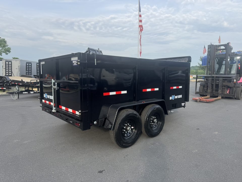 New 2027 BWISE DT712LP-LE-12 7X12 TA Dump Trailer *44' SIDES *TARP KIT