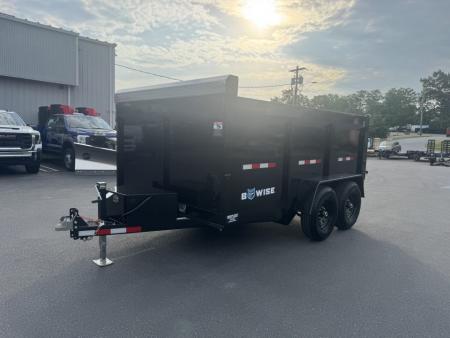 New 2027 BWISE DT712LP-LE-12 7X12 TA Dump Trailer *44' SIDES *TARP KIT