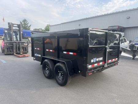 New 2027 BWISE DT712LP-LE-12 7X12 TA Dump Trailer *44' SIDES *TARP KIT
