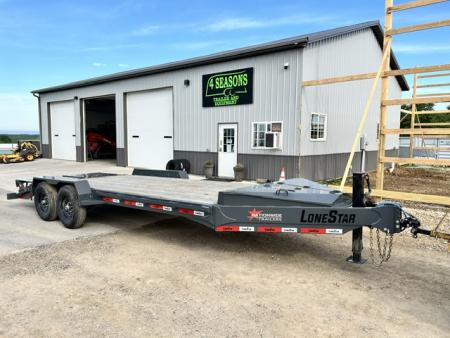 Used 2024 LoneStar Trailer Mfg 83 X20' 14K GVWR FULL WIDTH RAMPS Equipment Trailer