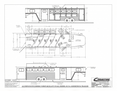 New 2027 Cimarron Trailers 5 Horse Norstar Slant RTG Horse Trailer