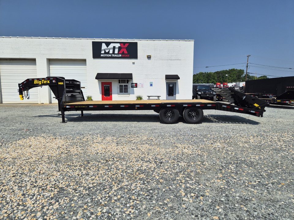 New 2027 Big Tex Trailers 20+5 14GN w/ Mega Ramps Flatbed Trailer