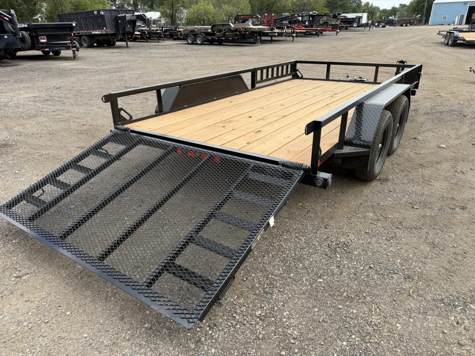 New 2026 Load Trail 7-14 Tandem Axle Ramp Gate Utility W/ ATV Ramps 7K GVWR