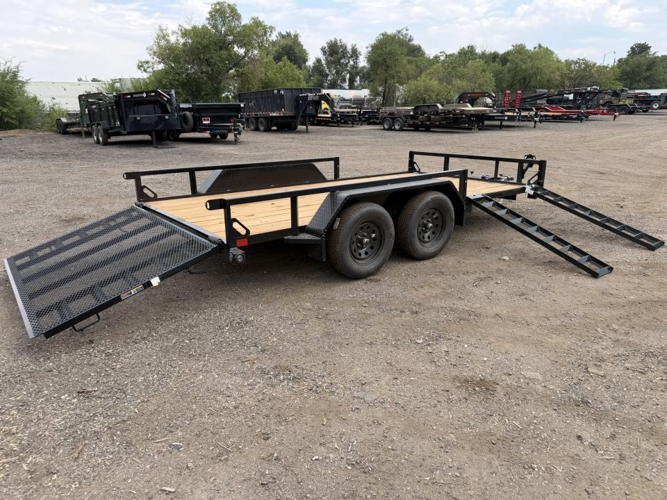 New 2026 Load Trail 7-14 Tandem Axle Ramp Gate Utility W/ ATV Ramps 7K GVWR