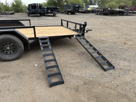 New 2026 Load Trail 7-14 Tandem Axle Ramp Gate Utility W/ ATV Ramps 7K GVWR