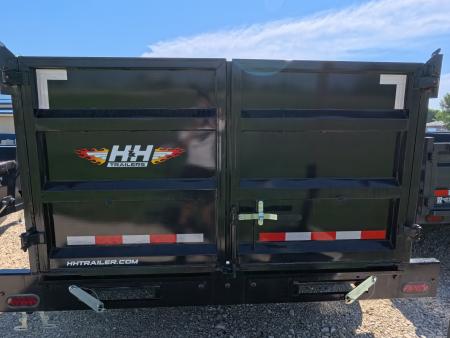 New 2026 H&H Trailers 7 x 14 High Side with Scissor Lift and 14K GVWR Dump Trailer - Black